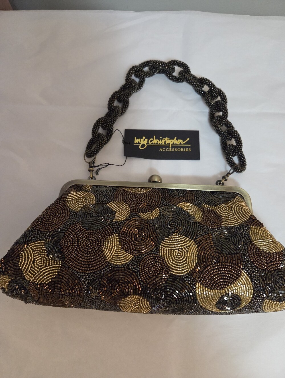 Gold & Bronze Beaded Evening Bag